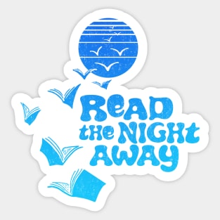 Read the Night Away - Retro Blue Sticker